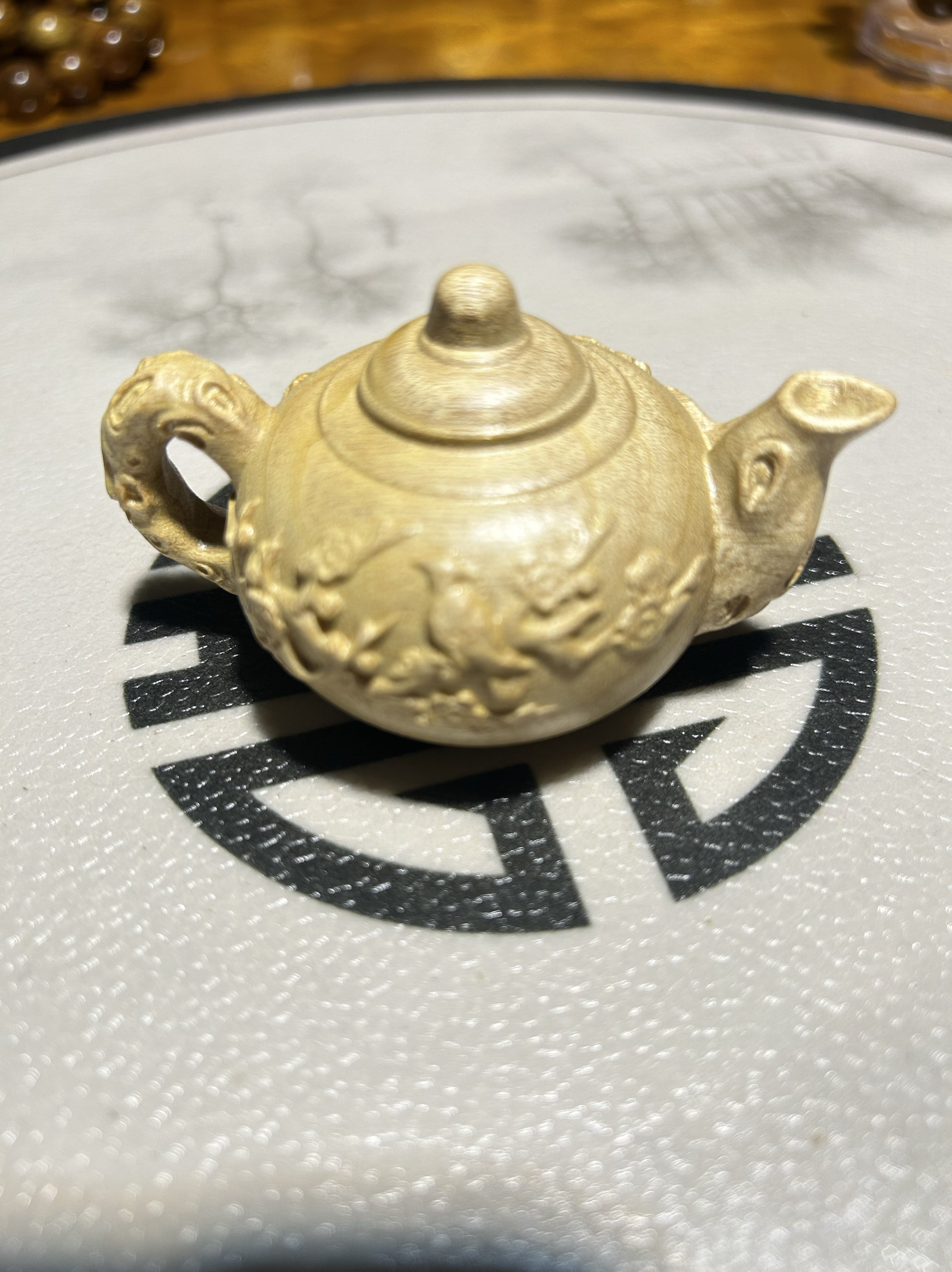 金丝楠木小叶桢楠梅花壶手把件实木整料雕刻把把壶把玩摆件送礼品