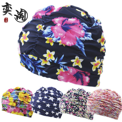 泳帽大码长短发不勒头女士游泳馆温泉时尚百搭护耳布泳帽厂家