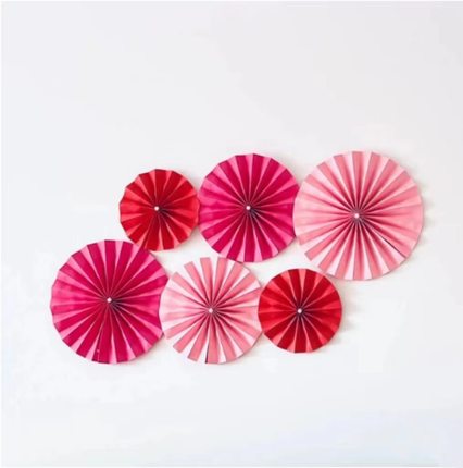 珍珠纸扇扇花结婚用品婚房背景墙布置套装婚庆折扇玫红喜扇