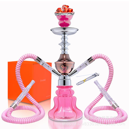 跨境爆款阿拉伯水烟 酒吧单双管玻璃水烟壶 shisha全套工厂