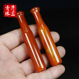 玛瑙玉石玉器厂家 男士玛瑙旱烟嘴 玛瑙烟嘴烟具地摊货源