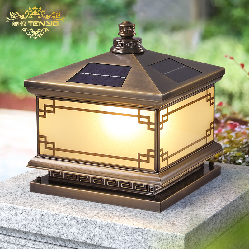 藤源全铜高品质柱头灯中式简约