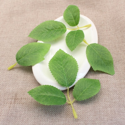 新款仿真三叉玫瑰叶绿叶