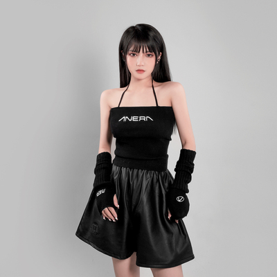 小雨家自制黑色抹胸女吊带背心