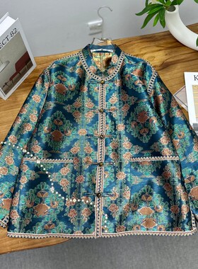 诺诺家蜀锦对襟包边款提花外套不挑人上身超大气短外套YS98-G357