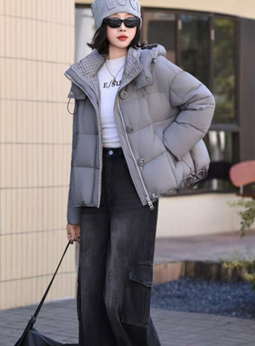 诺诺小众轻奢冬上新休闲连帽宽松百搭保暖羽绒服外套33567