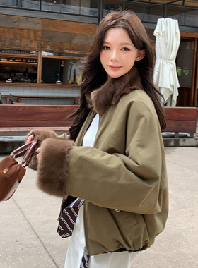 诺诺毛毛短外套(配礼品四件套)（含100兔毛）HAFE36219