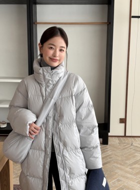 诺诺系配挎包设计加厚保暖中长款立领面包服羽绒服(配包包)25879