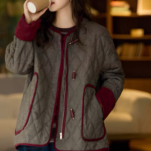 诺诺冬上新复古撞色口袋加棉短外套ys 3113