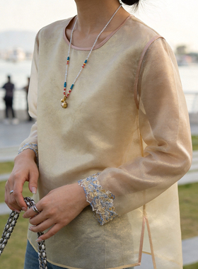 诺设计钱新中式真丝欧根纱小衫（含100真丝）(不含下装)YS1-t814