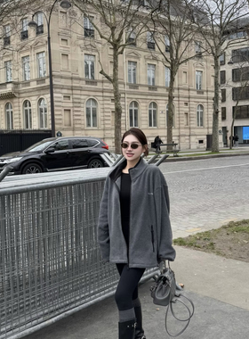 诺诺家26年春款复古纯色极简风立领夹克短外套Q10-061