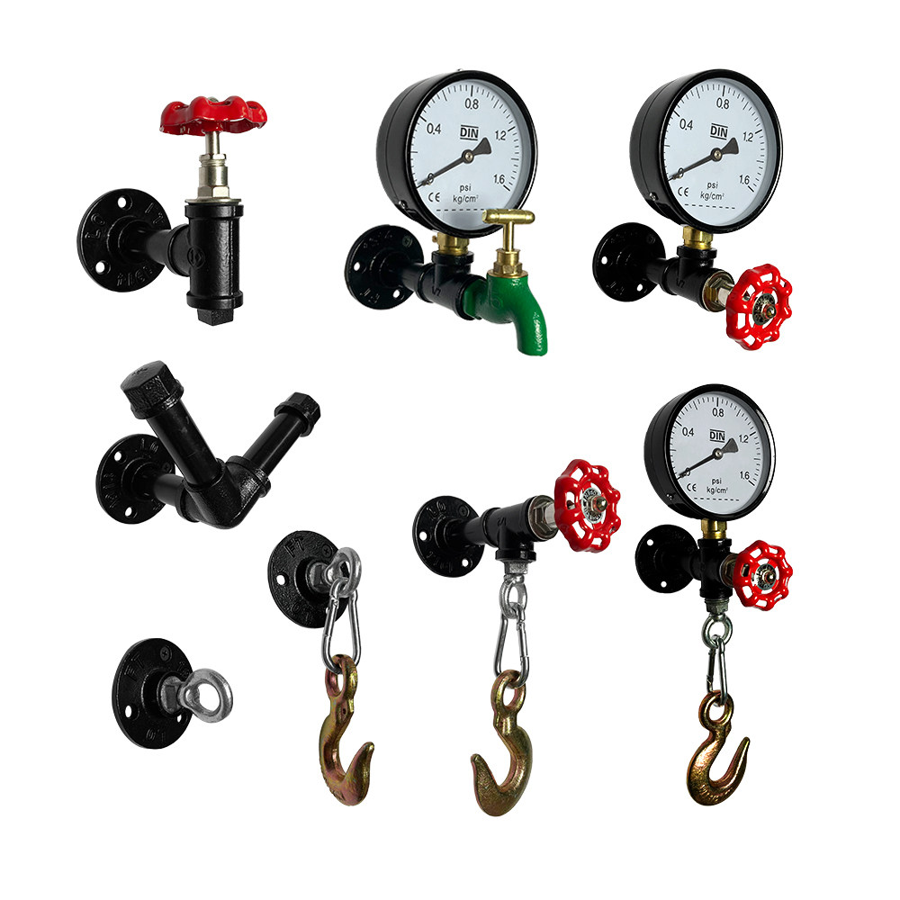 美式工业风格复古重型壁挂挂钩个性创意铁艺挂钩DIY装饰挂钩3个装