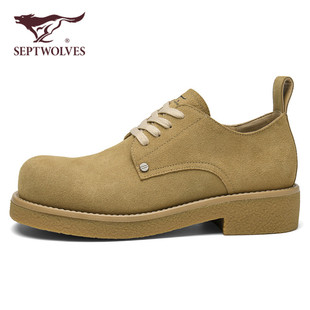 七匹狼正品厚底德比鞋男2025秋冬款新品增高百搭休闲皮鞋男鞋W