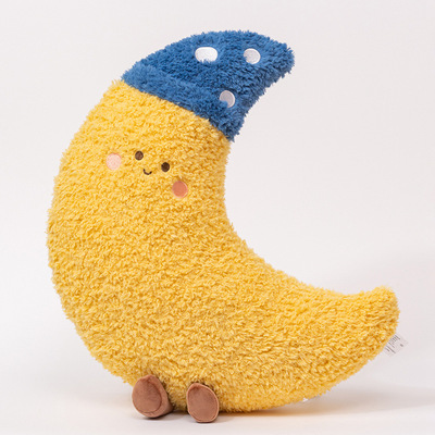 星空抱枕毛绒玩具月亮太阳彩虹