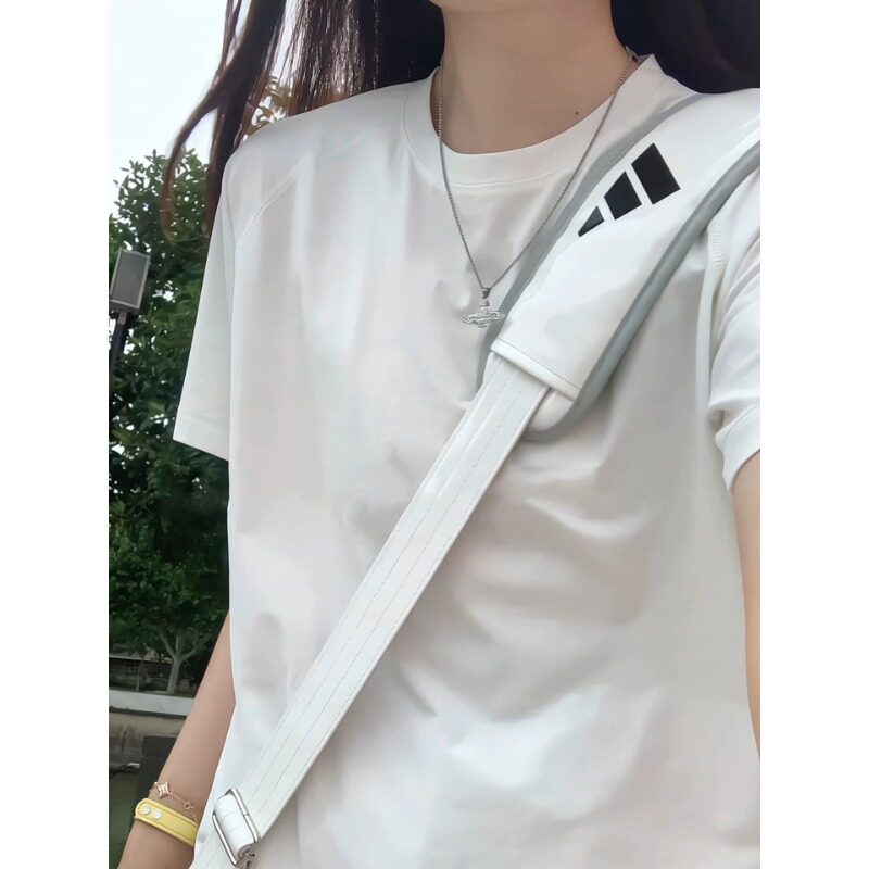 白色冰丝速干t恤女装夏季正肩短袖吸湿透气户外运动自行车骑行服