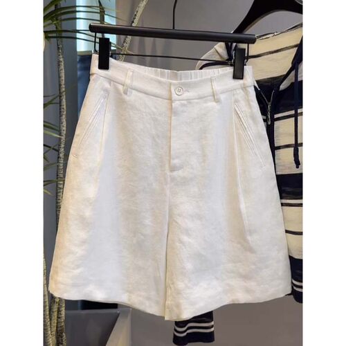老钱风白色阔腿短裤女夏薄