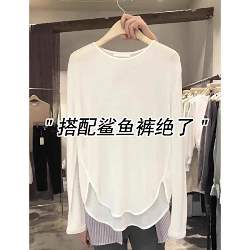薄款白色长袖防晒t恤女夏图片