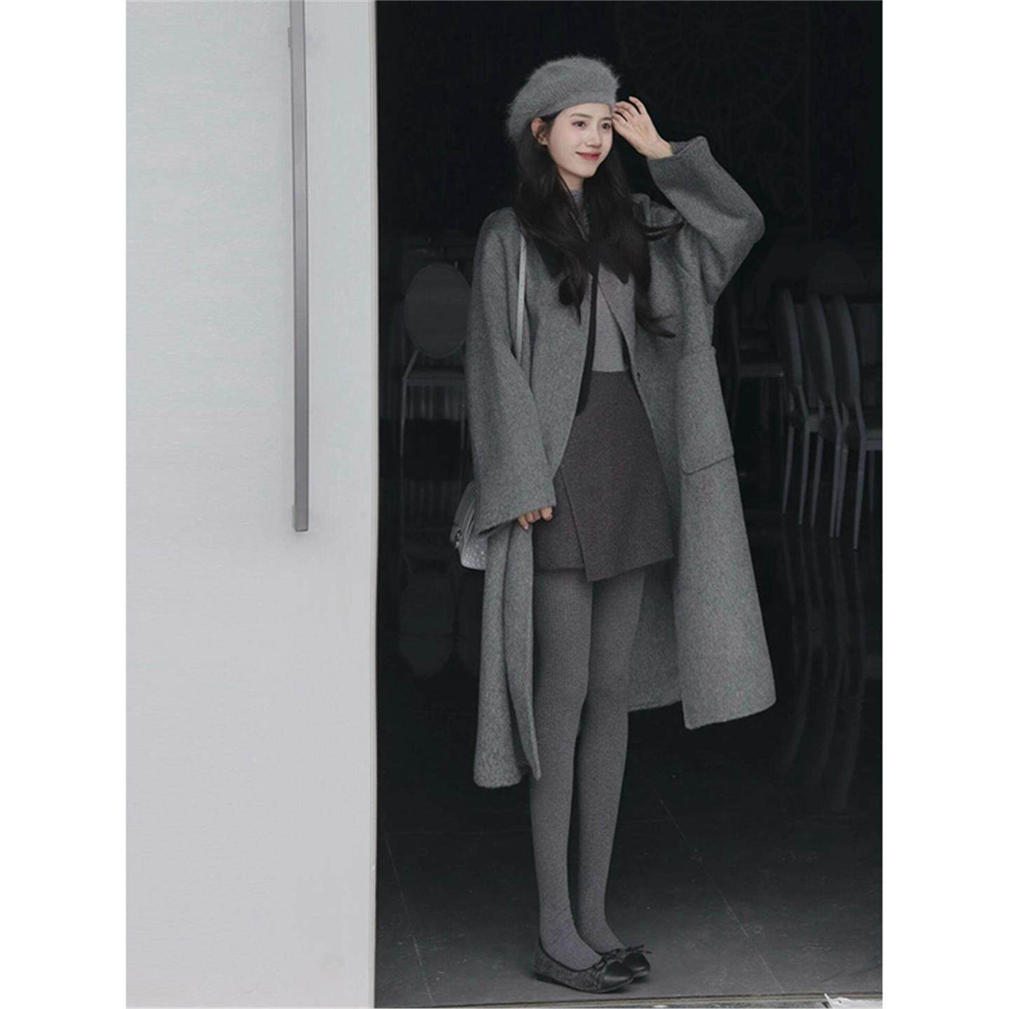 灰色打底裤女外穿春秋冬加绒加厚保暖棉裤配裙子不掉档踩脚连裤袜