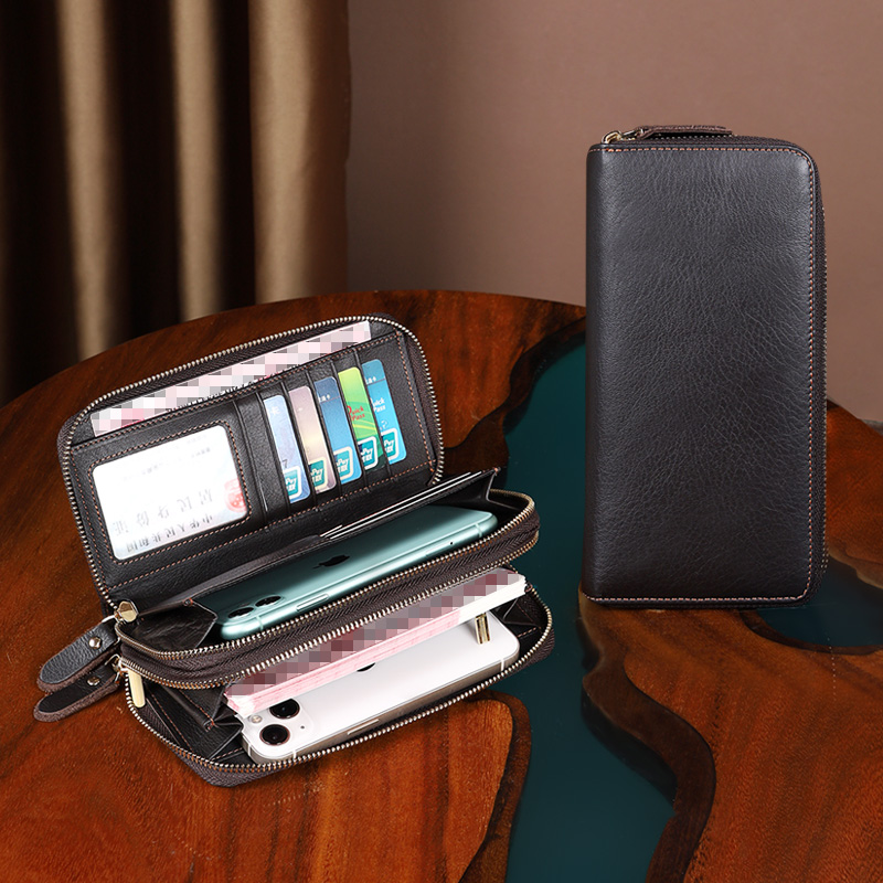 长款钱包真皮男士个性