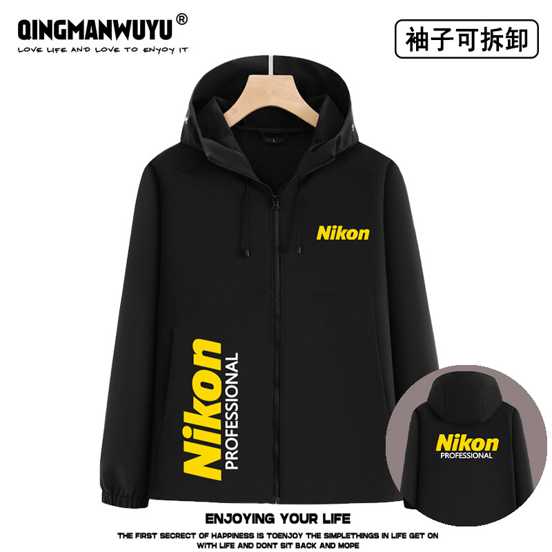 尼康相机nikon袖子可拆软壳冲锋衣fm2单反胶片摄影摄像师工作服秋