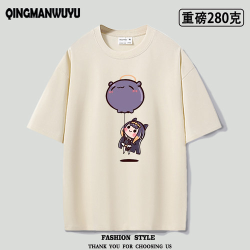 重磅oversize噶呜古拉 一伊那尔栖vtuber虚拟主播hololive印花T恤