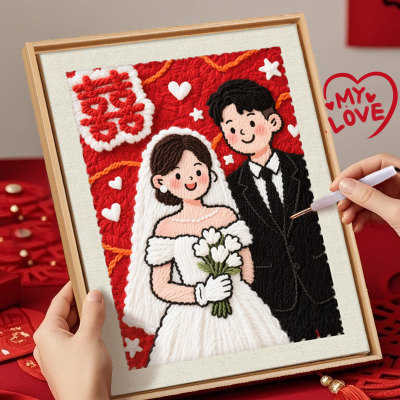 戳戳绣照片定制新婚礼物创意摆件送新人新娘闺蜜自制手工diy礼品
