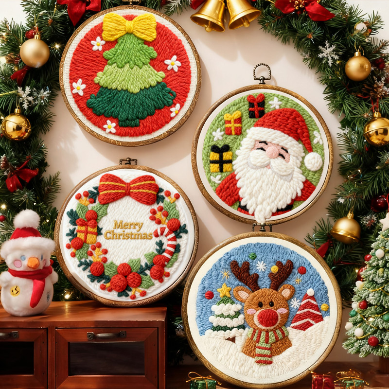 喜博俄罗斯戳戳绣手工diy材料包情侣戳戳乐毛线刺绣圣诞节礼物