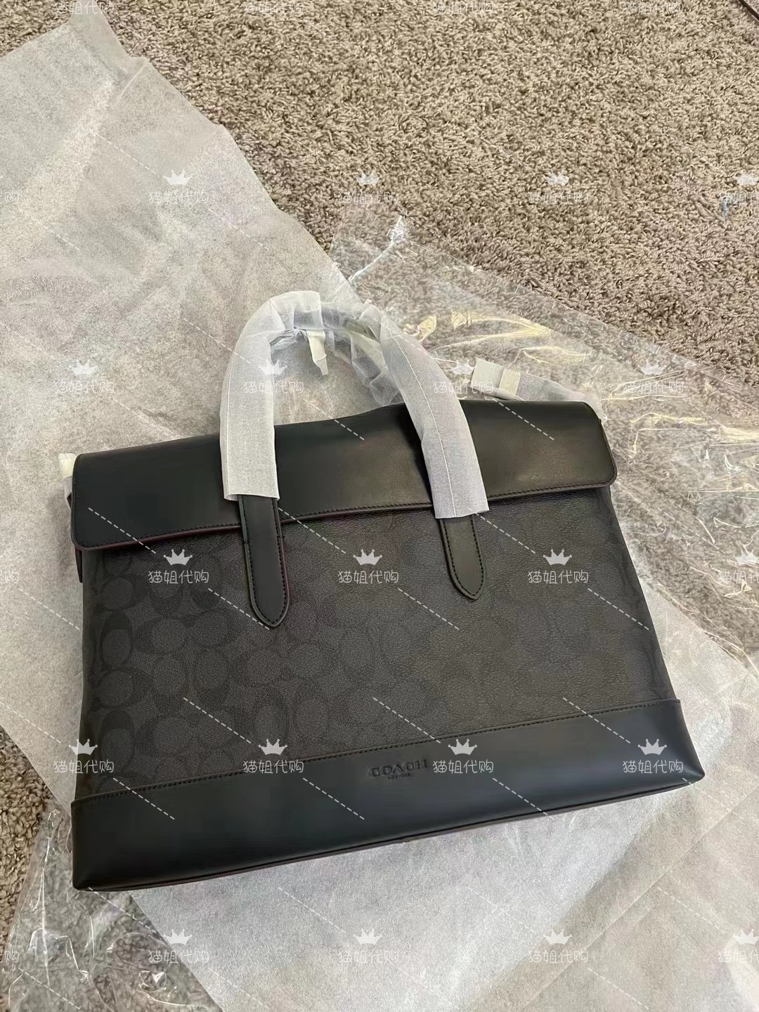 coach男士牛皮商务风公文包