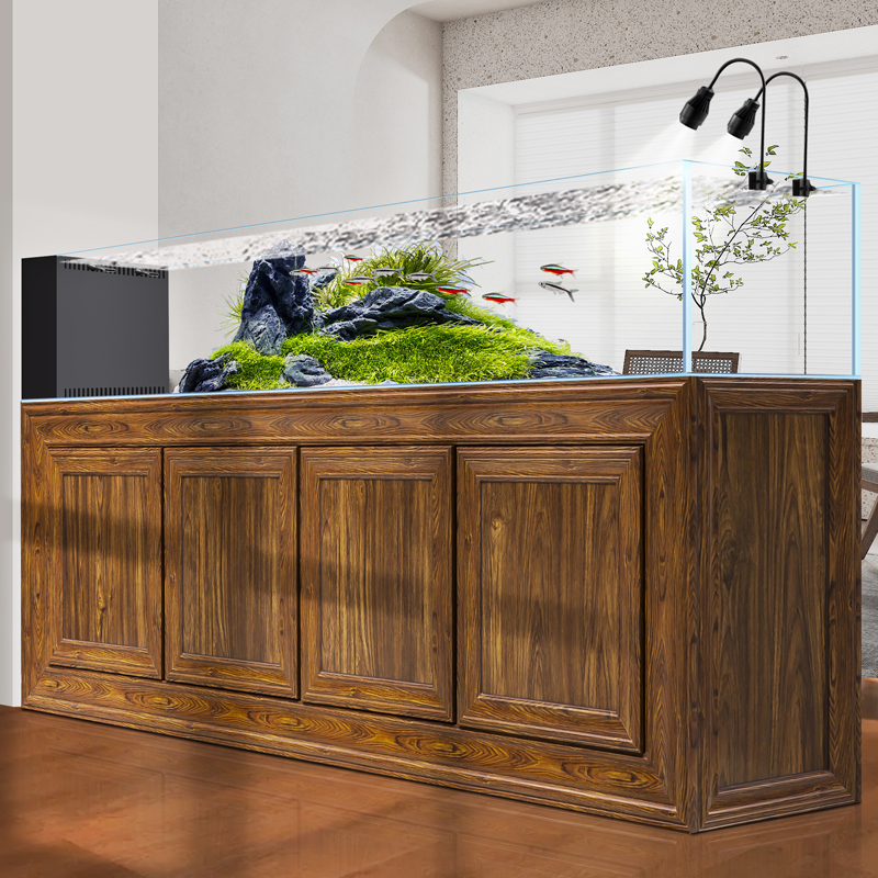 美之海中式仿实木溪流缸超白玻璃