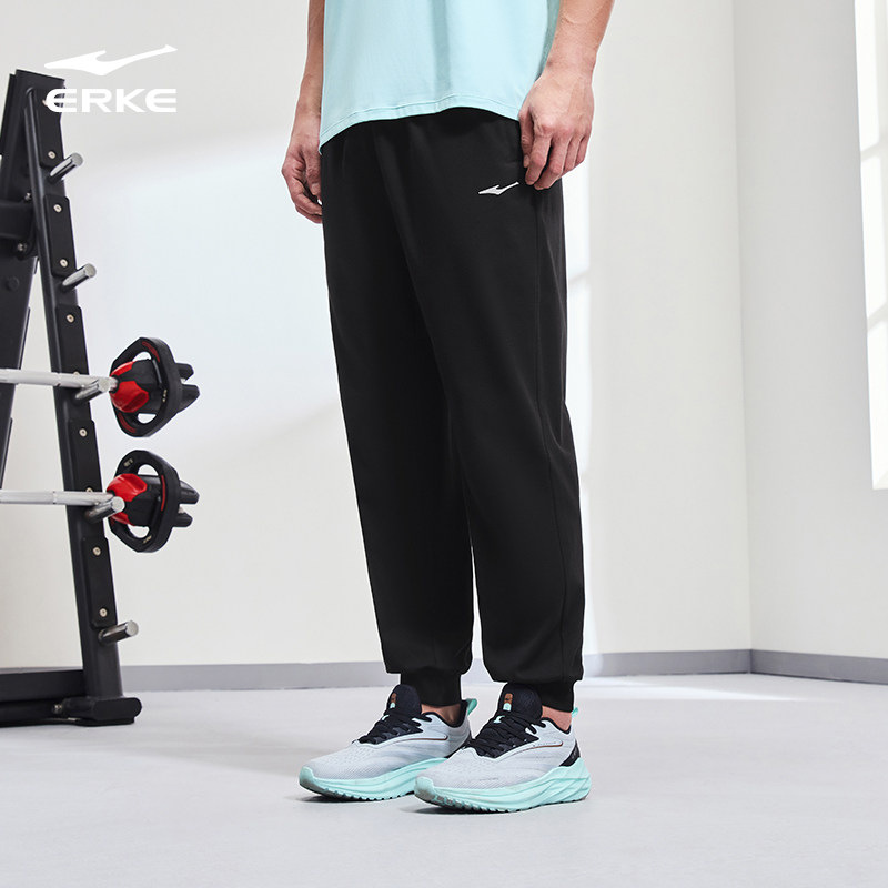 鸿星尔克运动运动裤男士2026春季新款束脚休闲针织九分裤长裤男