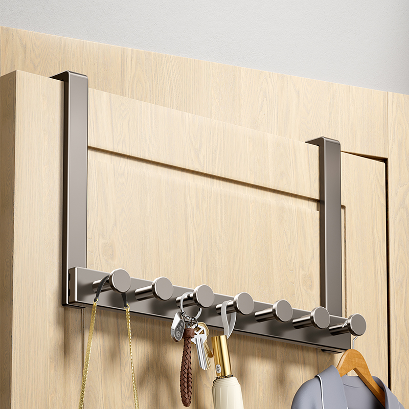 门后挂钩卫生间免打孔挂衣架卧室壁挂式入户门浴室墙上衣帽收纳架