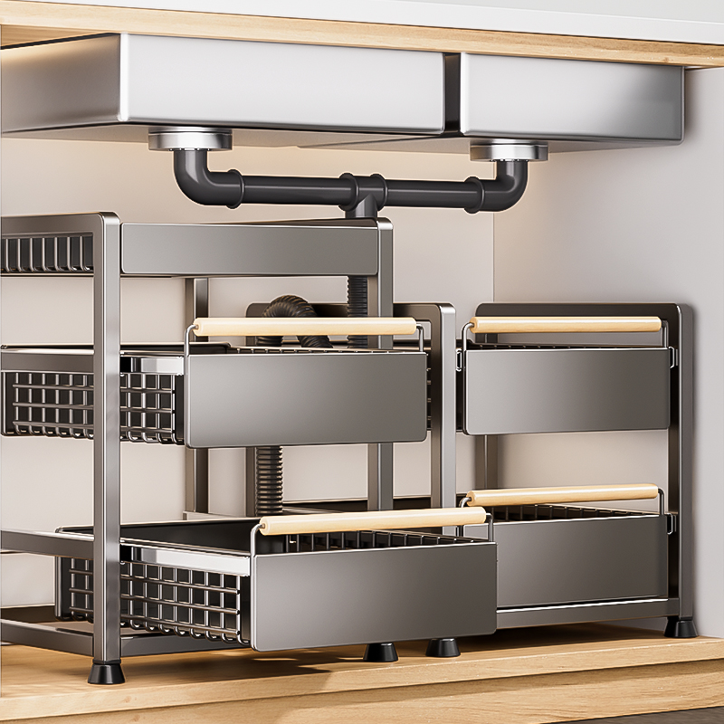 【免安装】【抽屉抽拉式拉篮】