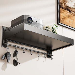 投影仪支架床头壁挂置物架墙上免打孔机顶盒托架固定路由器放置架