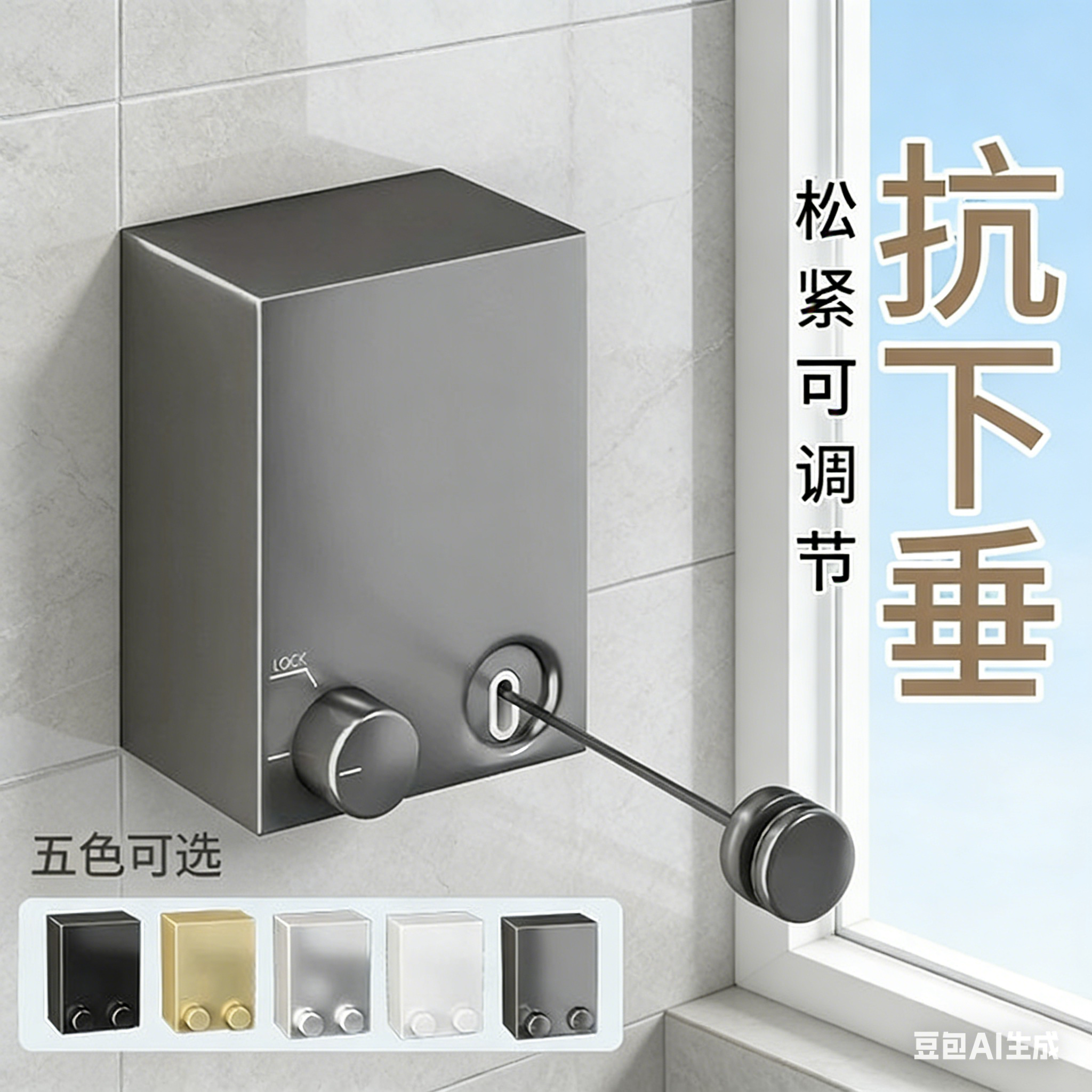 隐形晾衣绳免打孔室内收缩晾晒衣服神器卫生间阳台收缩钢丝绳子架,家装主材,隐形晾衣架,淘宝优惠券,粉丝福利购,淘宝优惠卷