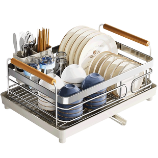 不锈钢碗碟收纳架厨房置物架台面水槽放碗架碗筷沥水架盘子沥水篮