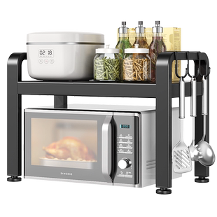 可伸缩厨房微波炉置物架多功能家用架子台面电饭锅烤箱收纳支架子