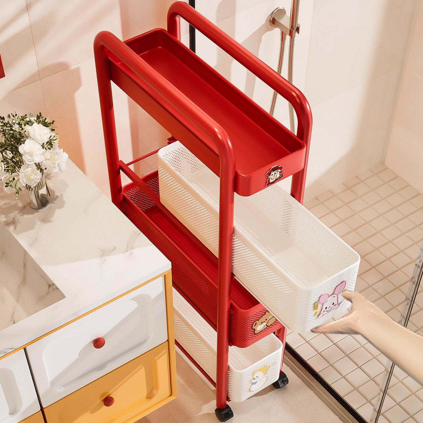 卫生间置物架马桶旁夹缝柜厕所窄缝小推车储物柜浴室缝隙收纳神器