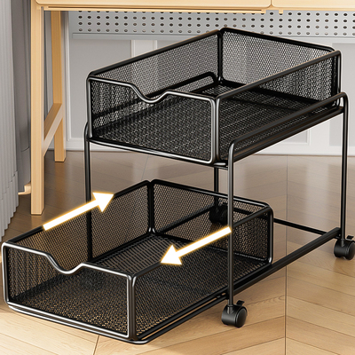 书包置物架可移动不锈钢小推车书本收纳家用放书包桌下神器滑轮柜