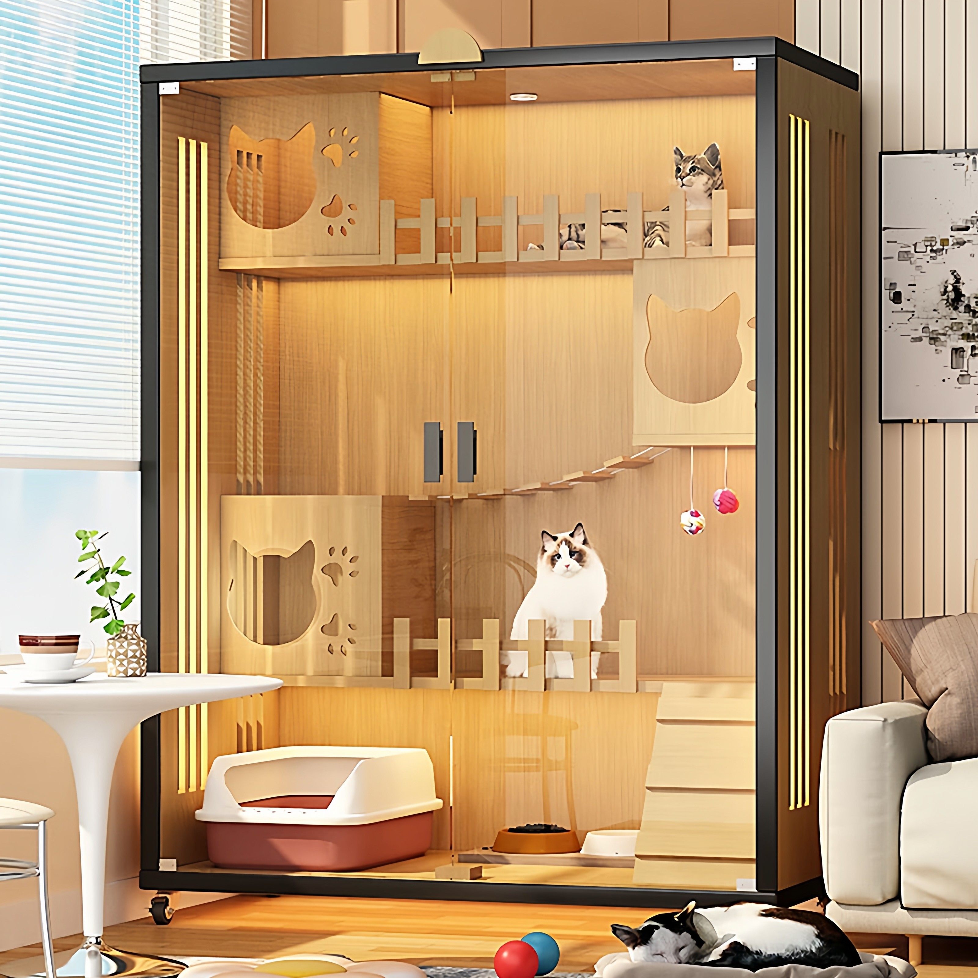 猫别墅猫爬架四季通用家用室内超大自由猫咪房子多层空间豪华猫舍,宠物/宠物食品及用品,猫笼子/猫别墅,淘宝优惠券,粉丝福利购,淘宝优惠卷