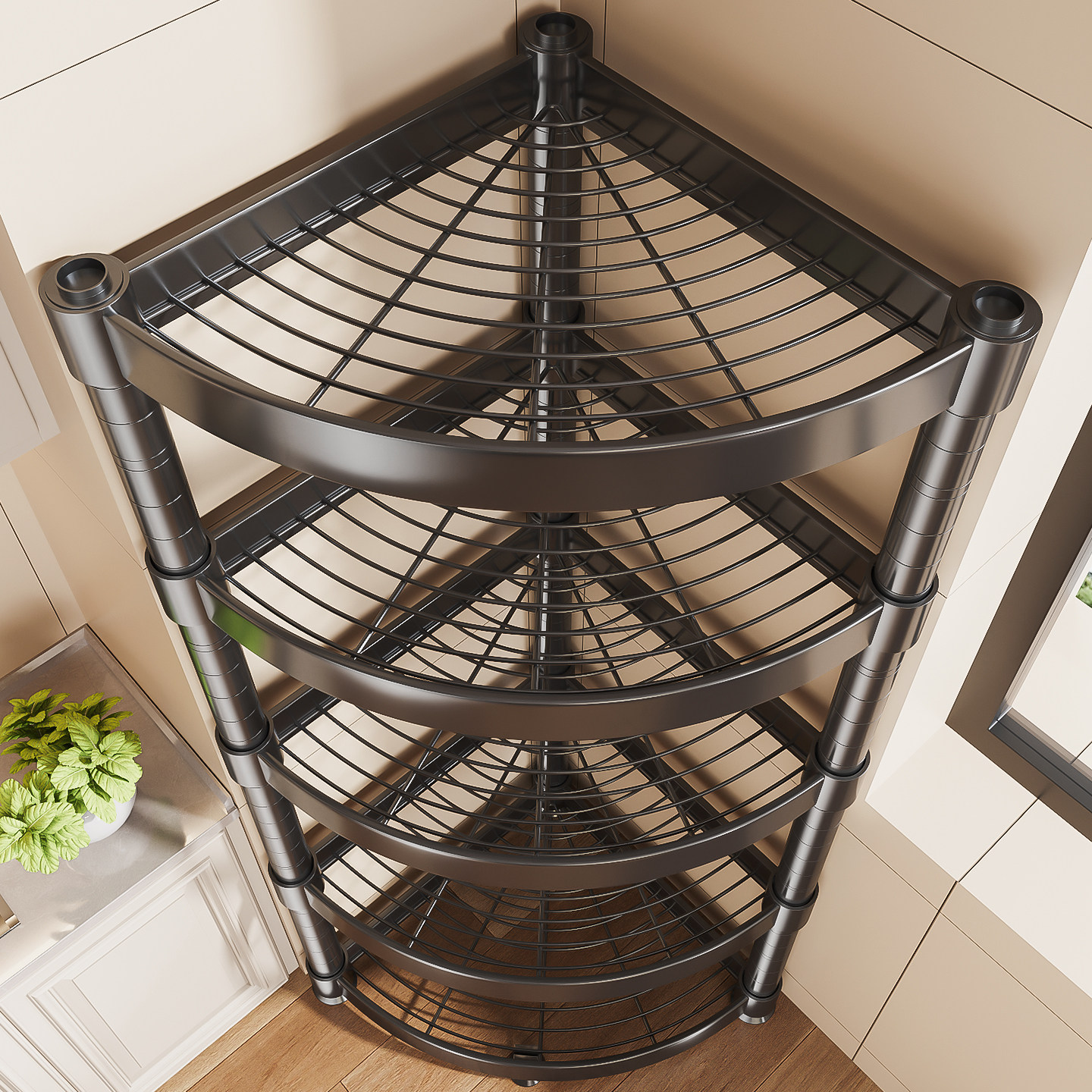 2025新款不锈钢厨房转角置物架落地多功能三脚角落多层锅具收纳架,厨房/烹饪用具,厨房置物架/置物柜/角架,淘宝优惠券,粉丝福利购,淘宝优惠卷