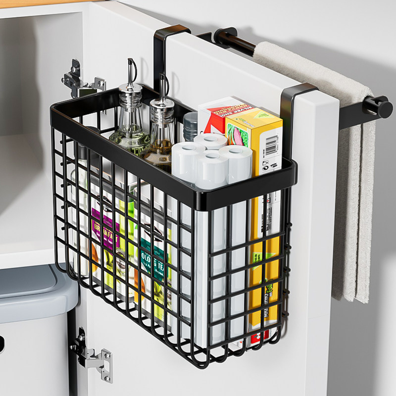 厨房橱柜门内侧收纳盒置物架保鲜膜袋挂篮壁挂式姜蒜调料收纳神器,厨房/烹饪用具,厨房置物架/置物柜/角架,淘宝优惠券,粉丝福利购,淘宝优惠卷