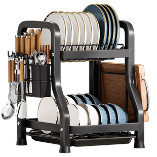 厨房置物架碗碟收纳架窄小型沥水架家用多功能放碗架碗盘筷盒碗柜