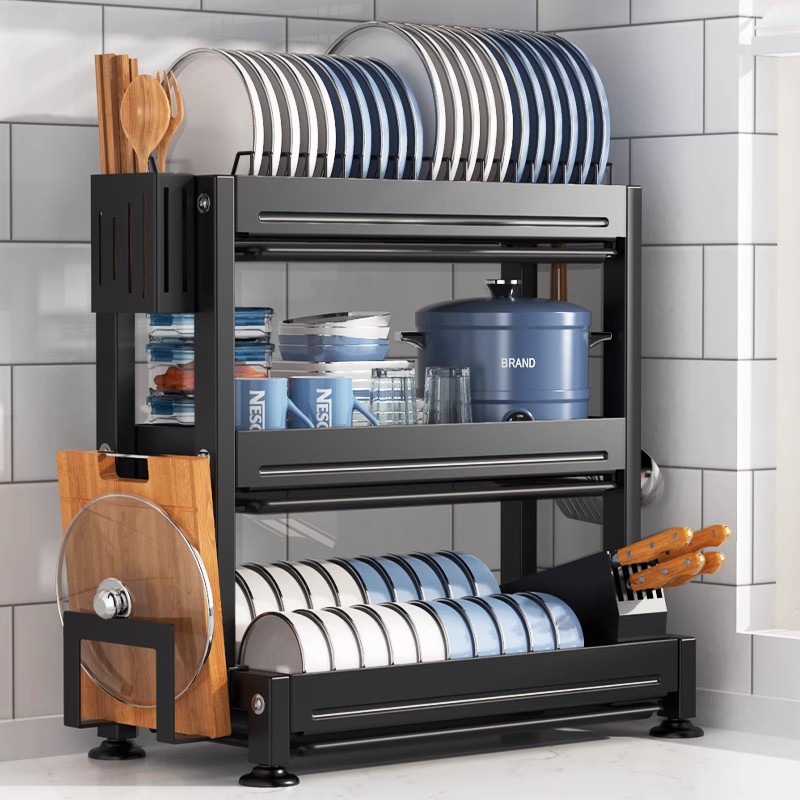 厨房置物架碗架沥水架碗柜家用台面多功能放碗盘碗筷碗碟收纳架盒,收纳整理,整理架/置物架/收纳架,淘宝优惠券,粉丝福利购,淘宝优惠卷