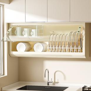 厨房碗柜置物架壁挂式多功能免打孔碗架吊柜碗盘收纳架碗碟沥水架