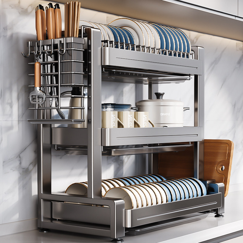 碗碟收纳架厨房多功能置物架家用沥水碗架放碗盘碗筷刀架收纳盒子,厨房/烹饪用具,碗架,淘宝优惠券,粉丝福利购,淘宝优惠卷