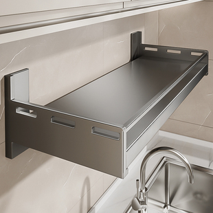 厨房微波炉置物架壁挂式多功能吊柜悬空下挂墙水槽上方免打孔收纳