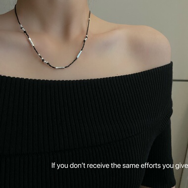 S925纯银银珠黑绳锁骨项链复古小众百搭基础极简风百搭锁骨链