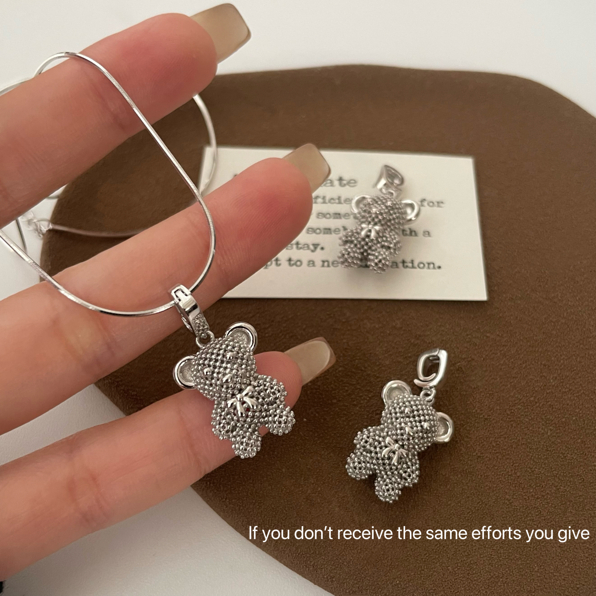 小熊软糖蝴蝶结吊坠韩国ins风