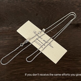 S925纯银金刚杵天珠专用配链可打开项链小众精致单链小孔吊坠专用