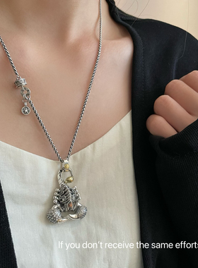 S925纯银复古做旧夸张蝎子工艺吊坠项链坠男性个性吊坠泰银百搭